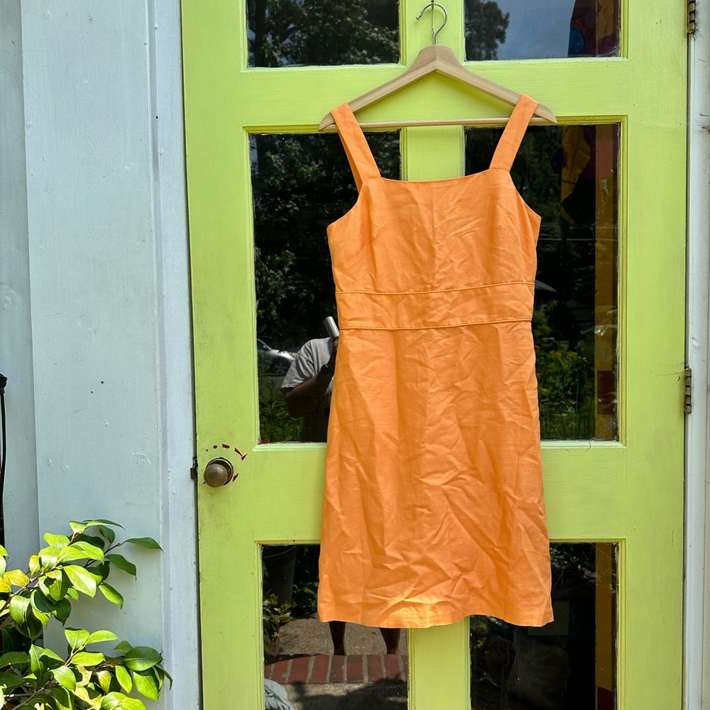 Ann Taylor Orange Sleeveless Dress